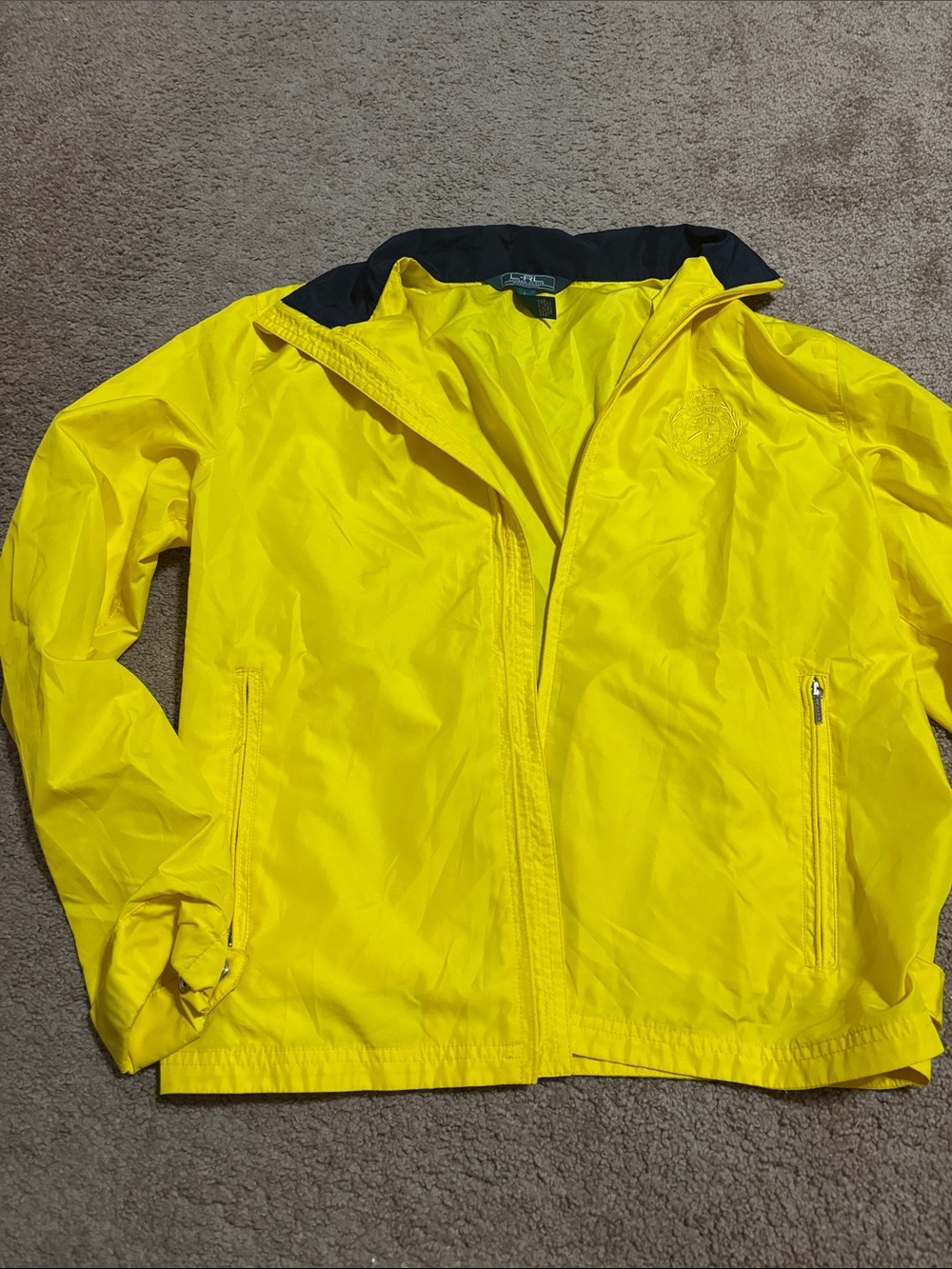 Ralph Lauren Yellow and Black Windbreaker Jacket